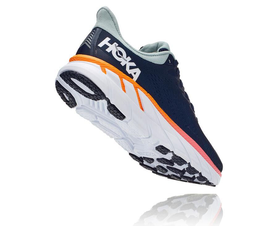 Hoka One One Clifton 7 Löparskor Dam - Marinblå/Vita - WVAGS-9716